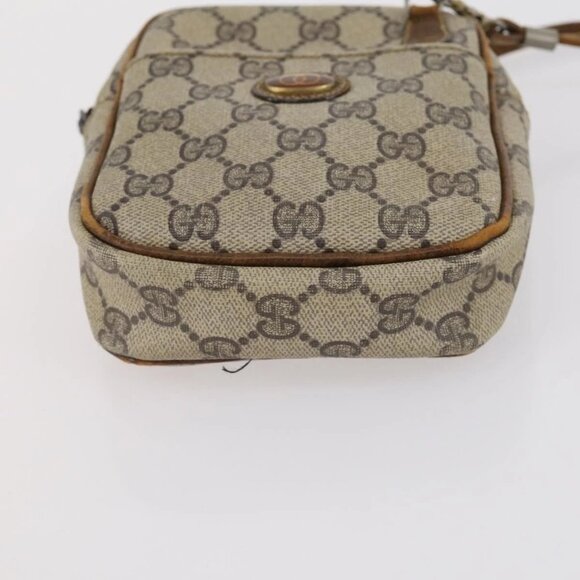 GUCCI GG Canvas Supreme Bamboo Bag Nylon PVC 3 Set Beige Black Auth - Picture 11 of 16